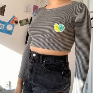 Forever 21 long sleeve crop top - S